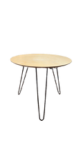 Table basse ronde en bois et métal