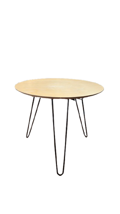 Table basse ronde en bois et métal - 3-4