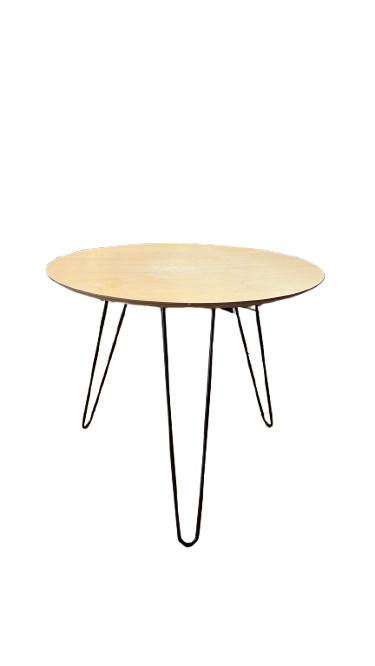 Table basse ronde en bois et métal
