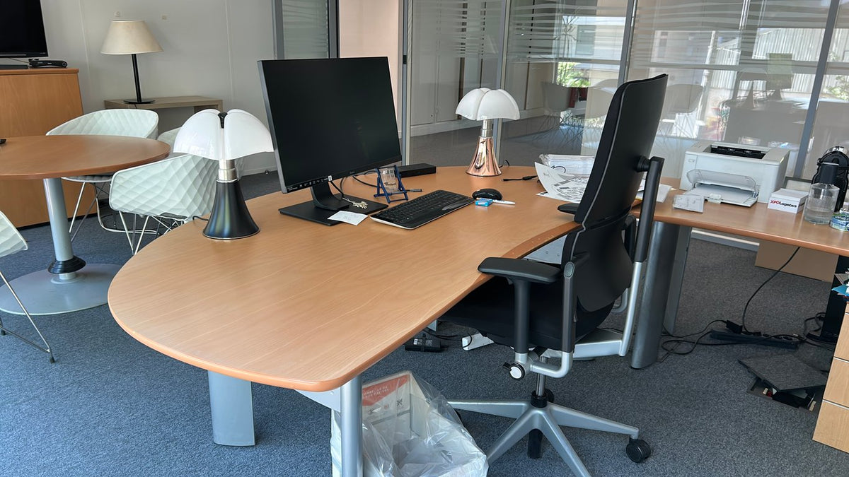 Bureau de direction 205x100 - Chêne et métal lightgrey - ambiance