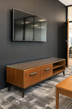 Meuble de rangement bois chêne foncé
