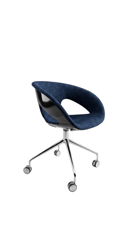 Chaise de réunion coque plastique et tissu