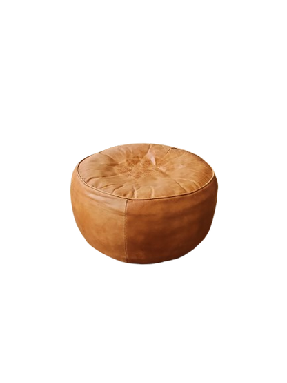 Pouf en Cuir Marron