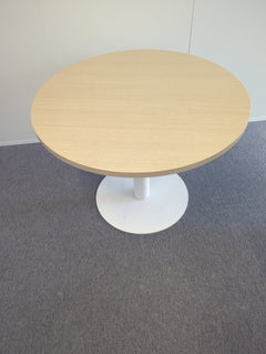 Table polyvalente ronde 100cm en métal et mélaminé