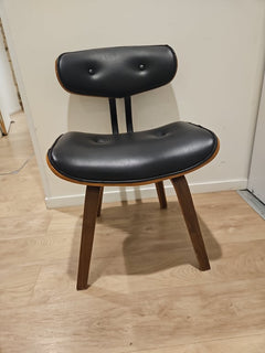 Chaise de Réunion en Cuir Noir