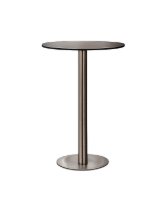 Table haute ronde 68x68 en bois mélaminé noir