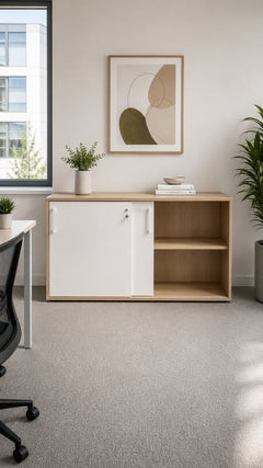 Armoire basse coulissante avec clé