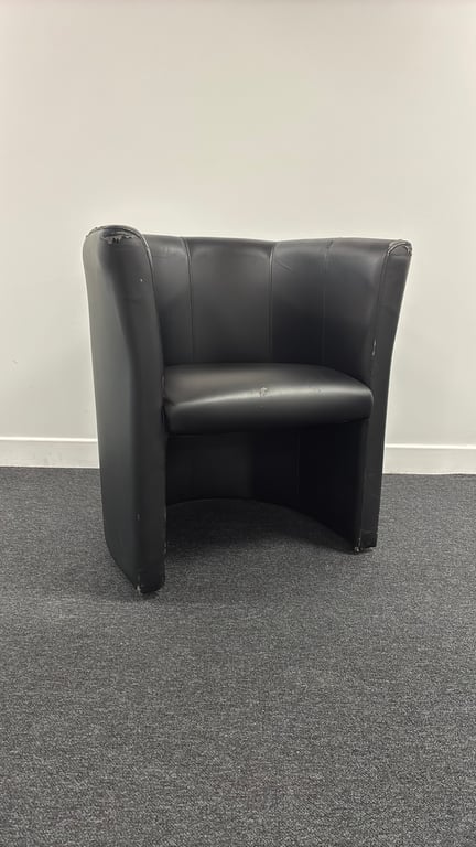 Fauteuil cuir noir - 3-4