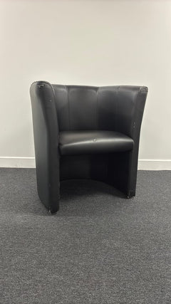 Fauteuil cuir noir - 3-4