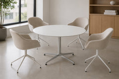 Table de réunion ronde en verre 120cm