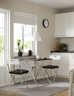 Chaise pliable IKEA Gunde Blanc avec coussin