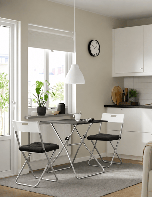 Chaise pliable IKEA Gunde Blanc avec coussin