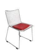 Chaise de cafétéria en métal chromé, empilable