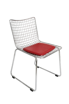 Chaise de cafétéria en métal chromé, empilable