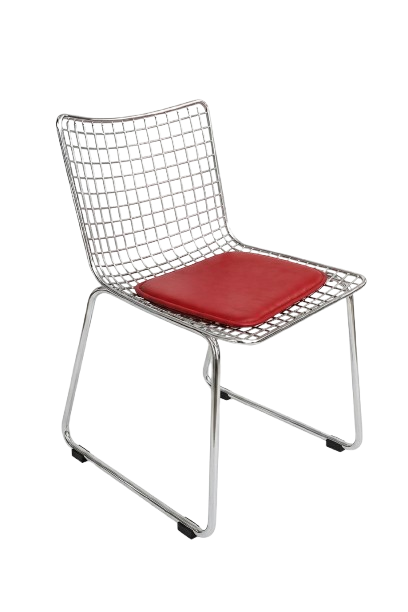 Chaise de cafétéria en métal chromé, empilable