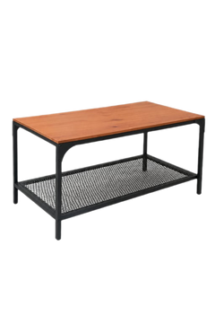 Table basse rectangulaire 90x45 Chêne et métal noir
