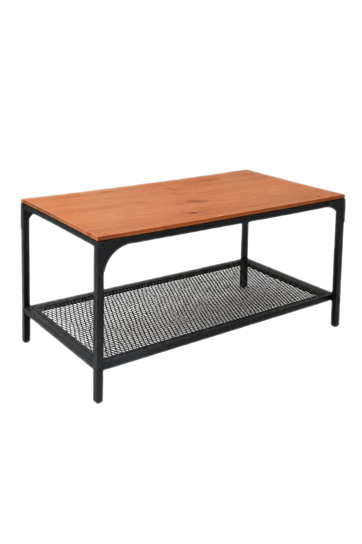 Table basse rectangulaire 90x45 Chêne et métal noir