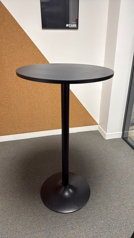 Table haute ronde 60x60 Noir - 3-4
