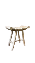 Tabouret en Bois Crème avec Piètement Droit