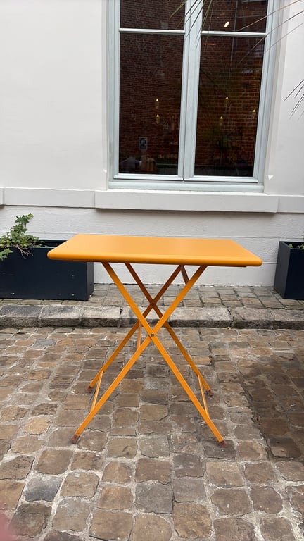 Table d'extérieur rectangulaire rabattable en métal - 3-4