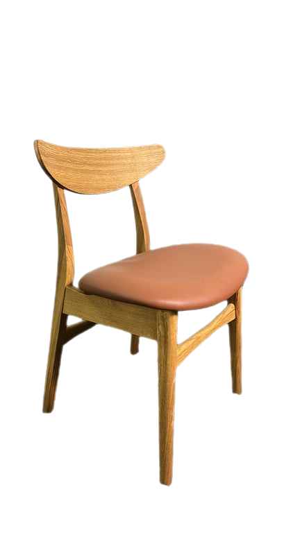 Chaise cafétéria scandinave cuir
