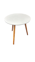 Table basse ronde 48x48 Blanc et bois