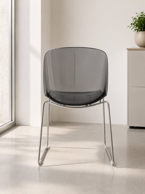 Chaise cafétéria transparente