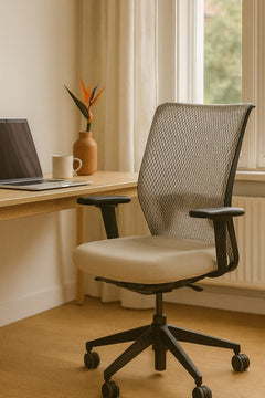 Fauteuil de bureau avec roulettes et dossier en résille