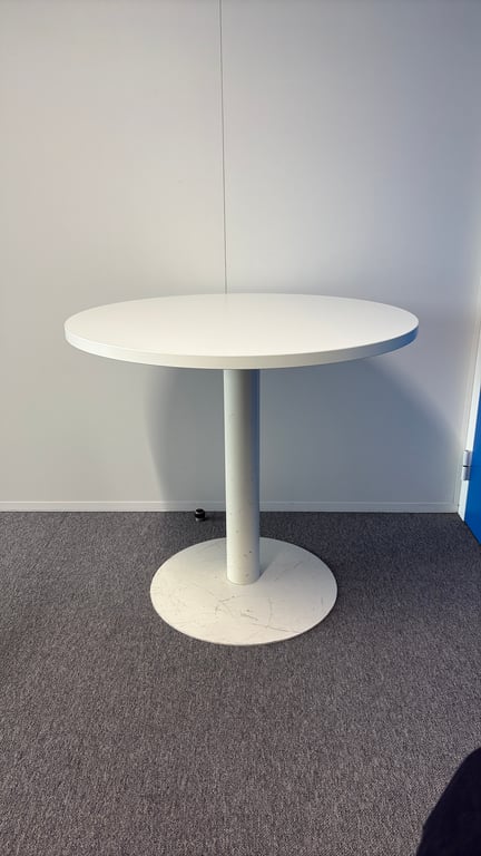 Table Polyvalente Ronde - Table blanche avec pieds en métal