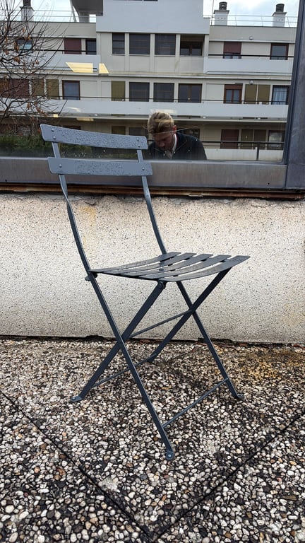Chaise pliante métal gris - 3-4