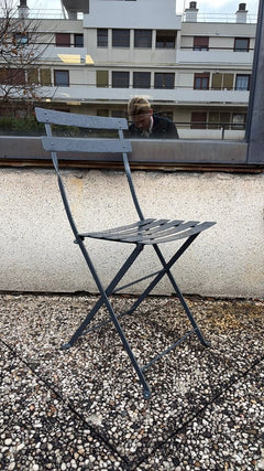 Chaise pliante métal gris - 3-4