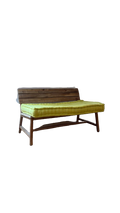 Banc en bois avec assise en tissu