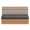 Banquette en cuir et bois clair