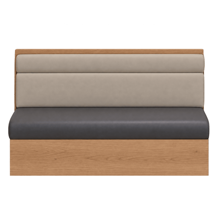 Banquette en cuir et bois clair