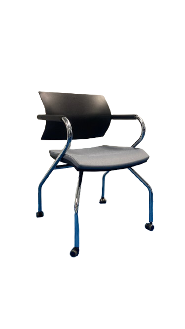 Chaise de réunion avec accoudoirs et roulettes