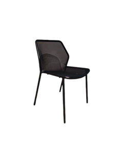 Chaise de cafétéria métal noir empilable - 3-4