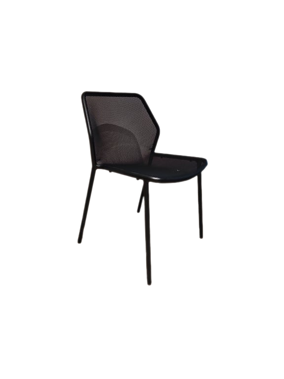 Chaise de cafétéria métal noir empilable