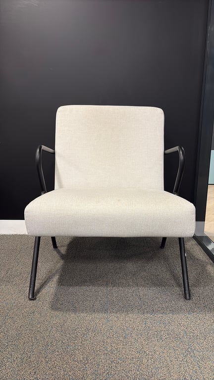 Fauteuil tissu gris clair et métal - 3-4
