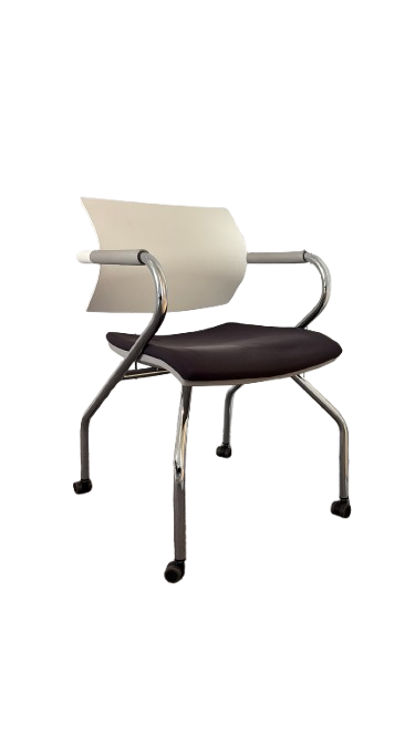 Chaise de réunion avec roulettes et accoudoirs