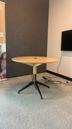 Table de réunion ronde 100x100 chêne - 3-4