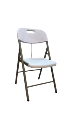 Chaise pliante de jardin plastique blanc - 3-4