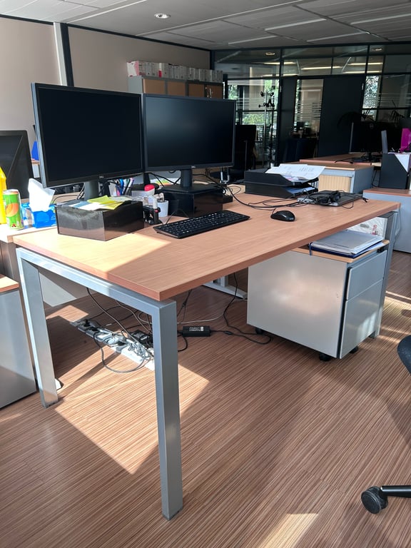 Bureau droit 160x80 Bois et Métal - 3-4