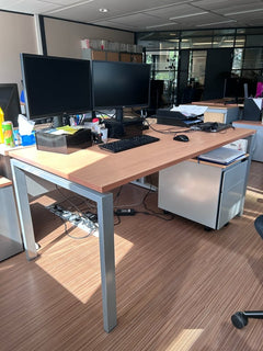 Bureau droit 160x80 Bois et Métal - 3-4