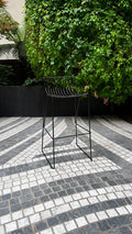 Chaise haute d'extérieur en métal Noir