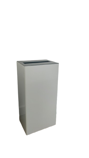 Poubelle en métal Gris et blanc