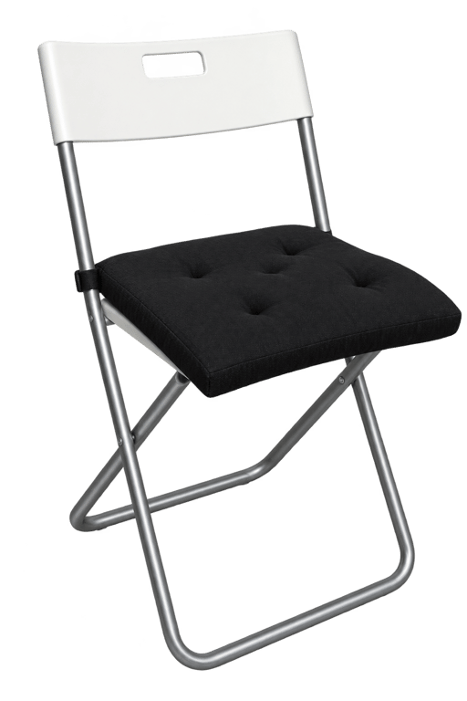 Chaise de cafétéria IKEA Gunde blanc avec coussin