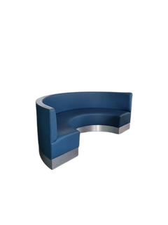 Banc en cuir et métal avec assise et dossier couleur Bismark