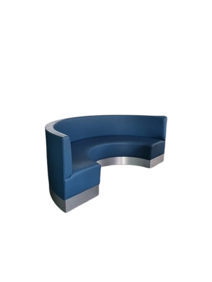 Banc en cuir et métal avec assise et dossier couleur Bismark