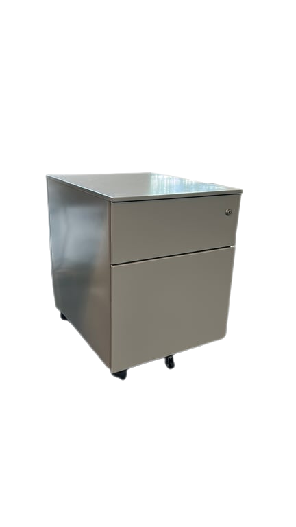 Caisson mobile 2 tiroirs en métal gris