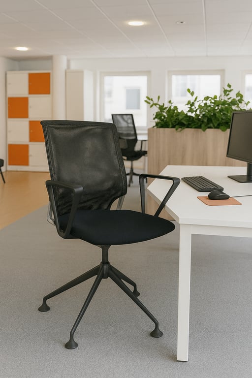 Fauteuil de bureau avec rotation assise et dossier en résille - 3-4